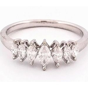 10K Diamond Marquise-Cut Anniversary Band REAL DIAMONDS size6,7,8